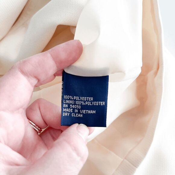 Evan Picone Womens Blazer Suit Jacket 3/4 Sleeve Cream Size 10 - Picture 4 of 7